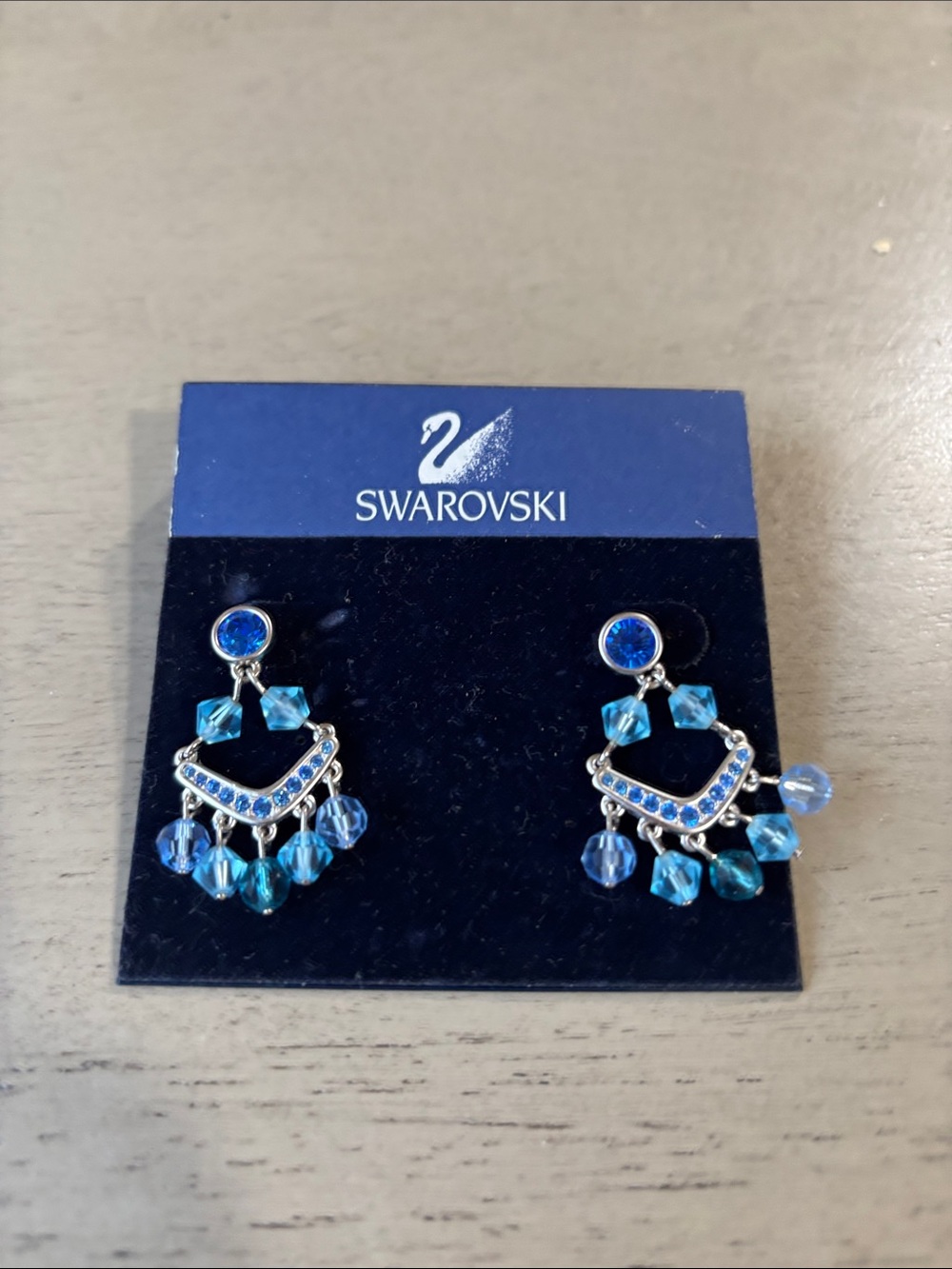 Swarovski Blue Crystal Chandelier Earrings